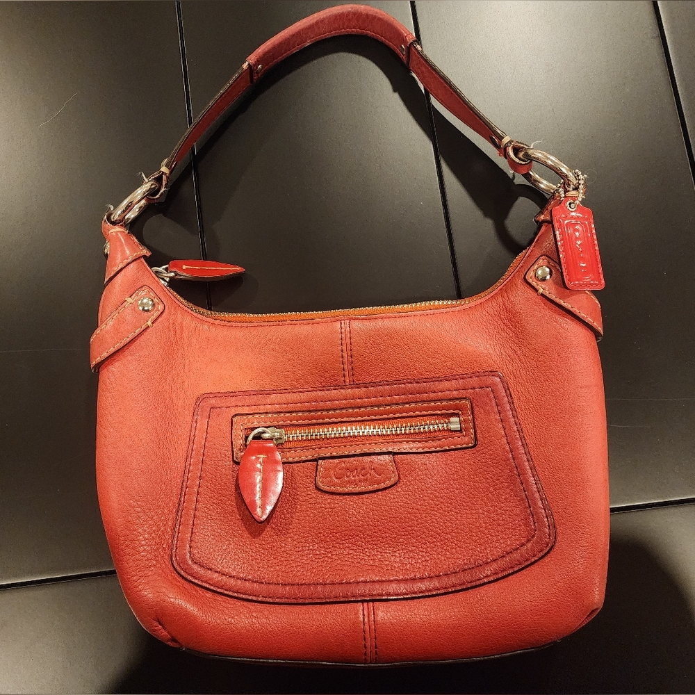 vintage Coach Ergo Hobo bag in red milled leather. - Picture 1 of 12